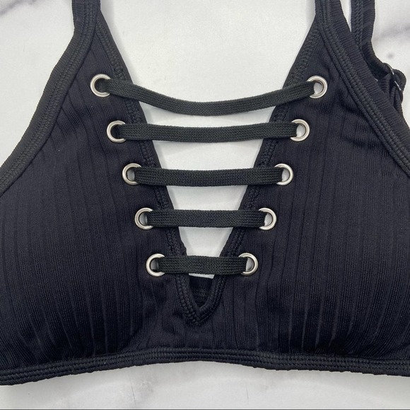 Seafolly Inka Rib Lace Up High Neck Tank NWT - Picture 4 of 12